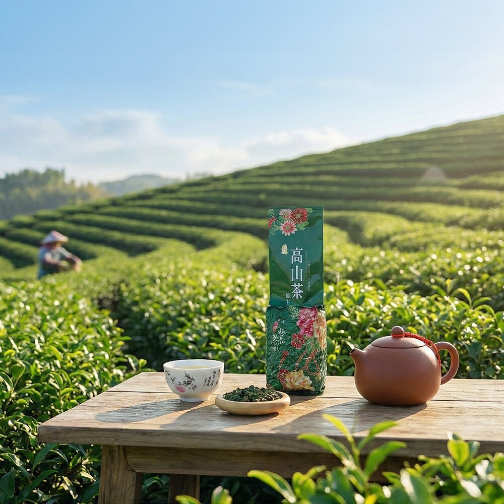 四季春茶|把包裝帶回茶園 AI 情境圖